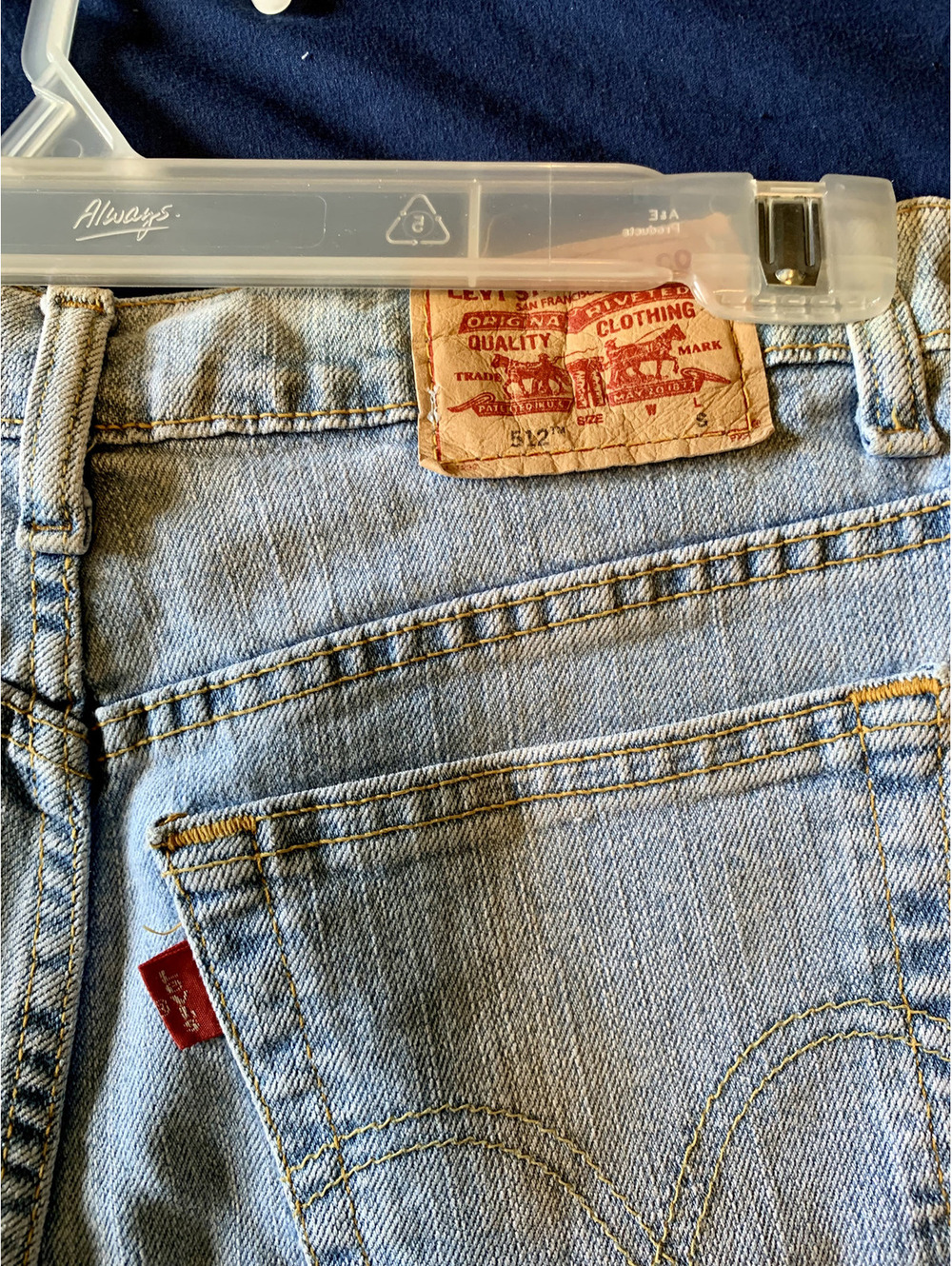 W2K Levi's 512 Classic Slim Tapered Light Wash Jeans Size 8S - Picture 4 of 5